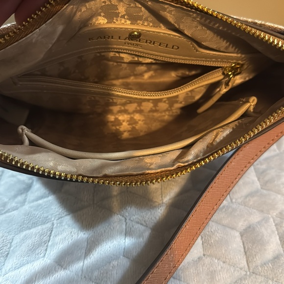 Karl Lagerfeld Paris Used Crossbody Purse With Some Corner Rubbing & Black Mark - Picture 7 of 13